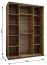 Penderie / Armoire à portes coulissantes / 11 compartiments / Miroir / 2 portes coulissantes / 245,5 x 180 x 64 cm / Couleur : Noir / Soft-Close / 2 tringles à vêtements