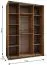 Penderie / Armoire à portes coulissantes / miroir / 11 compartiments / 245,5 x 170 x 64 cm / Soft-Close / 2 portes coulissantes / 2 tringles à vêtements / Couleur : Blanc