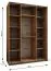 Penderie / Armoire à portes coulissantes / Couleur : Noir / Miroir / 2 portes coulissantes / 245,5 x 180 x 64 cm / Soft-Close / 11 compartiments / 2 tringles à vêtements