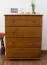 Commode en pin massif couleur chêne 018 | 4 tiroirs | 100 x 80 x 42 cm | Design moderne et robuste
