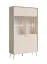 Vitrine / Deux étagères en verre / Couleur : Beige / 10 compartiments / Poignées & Pieds : Or / Dimensions : 105,5 x 40,5 x 191 cm / Design élégant