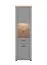 Salon moderne - Ensemble B Banat, 4 pièces, Couleur : Chêne Artisan / Gris graphite / Gris, protection des bords ABS, deux vitrines, un meuble TV et une tablette murale