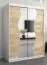 150 cm de large Armoire à portes coulissantes avec 2 portes | 5 casiers | 2 tringles à vêtements | Couleur: Chêne Sonoma / Blanc Abbildung