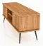 Meuble TV bas Rolleston 25 en bois massif de cœur de hêtre huilé | 57 x 144 x 46 cm | Design premium naturel