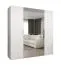 Armoire penderie 2 portes miroir Korab 82 | Blanc | 2 mètres | Poignées or | Soft-Close