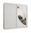 Armoire penderie Jorasses 18 blanc | 1 porte miroir | 2 m de large | portes coulissantes | 10 compartiments