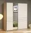 Armoire à portes coulissantes / Couleur : Cachemire / 1 porte miroir / Dimensions : 195 x 61 x 217,5 cm / 2 tringles à vêtements / Penderie / 2 compartiments / Chants ABS