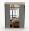 Armoire portes coulissantes miroir | 61 x 150 x 200 cm | Chêne Sonoma & Gris | Bucegi 07 | 2 portes, 6 compartiments
