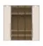 Armoire à trois portes vitrées avec cadre LED et éclairage intérieur Neiafu 71, couleur : cachemire, système de fermeture en douceur, dimensions : 224 x 227 x 56 cm