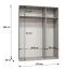 Armoire de chambre à coucher avec miroir / Couleur : Blanc / Fonction soft-close / Poignées : Noir / Dimensions : 150 x 52 x 202 cm / 2 compartiments / Penderie / ABS / 2 tringles à vêtements