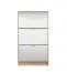 Armoire à chaussures miroir | Chêne de Sonoma | 3 portes basculantes | 6 compartiments | 119 x 67 x 28 cm