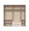 Armoire offrant un espace de rangement suffisant, modèle Neiafu 45, couleur : cachemire, deux tiroirs, dimensions : 226 x 232 x 60 cm, trois tringles à vêtements, système de fermeture en douceur, pieds réglables