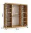 Penderie / 1 porte miroir / Couleur : Chêne artisan / Finition haut de gamme / 180 x 62 x 200 cm / Armoire à portes coulissantes / 10 compartiments / 2 tringles à vêtements