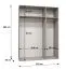 Armoire 3 portes avec deux tringles | 1,5 m largeur | Chêne Artisan | Fonction Soft-Close | Poignées couleur cachemireées