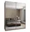Penderie / Armoire à portes coulissantes / 11 compartiments / 2 tringles à vêtements / 2 portes coulissantes / 245,5 x 200 x 64 cm / Miroir / Soft-Close / Couleur : Cachemire