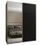 Penderie / Armoire à portes coulissantes / 11 compartiments / 2 tringles à vêtements / Couleur : Noir / Miroir / Soft-Close / 245,5 x 190 x 64 cm / 2 portes coulissantes