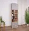 Armoire, étagère à 7 compartiments ouverts, armoire pour chambre d'adolescent, 195 x 45 x 40 cm, chêne / gris, 1 porte et 2 tiroirs, chants en ABS