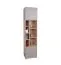 Armoire, étagère à 7 compartiments ouverts, armoire pour chambre d'adolescent, 195 x 45 x 40 cm, chêne / gris, 1 porte et 2 tiroirs, chants en ABS