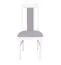 Fauteuil de salle à manger classique Nasran, rembourrage gris, hauteur d'assise de 47 cm, hêtre massif robuste en blanc, durable, matériau de qualité supérieure