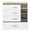 Chambre d'adolescents - Commode Jurupa 06, couleur : hêtre / blanc / gris platine - Dimensions : 100 x 95 x 41 cm (h x l x p), avec 4 tiroirs et 3 compartiments