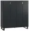 Armoire de bar Chiflero 03, couleur : noir - Dimensions : 122 x 112 x 47 cm (H x L x P)