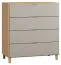 Commode Nanez 07 | Chêne / Gris | 100 x 90 x 47 cm | 4 tiroirs | Éclairage LED intégré