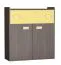 Commode pour chambre ado Gregor 02 | Chêne foncé & Jaune | 99 x 90 x 34 cm | Design moderne