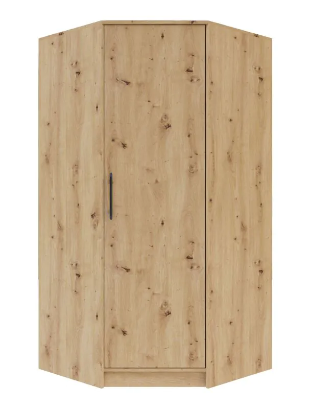 Armoire d'angle avec grand espace de rangement Hannut 24, Couleur : Chêne Artisan - Dimensions : 190 x 95 x 95 cm (H x L x P)