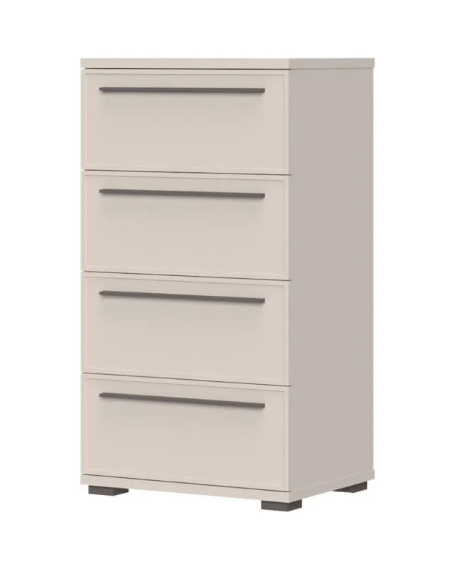 Commode 4 tiroirs Neiafu 96 | Coloris cachemire | Soft-Close | Pieds réglables | 97 x 76 x 45 cm