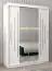 Armoire à portes coulissantes / Penderie avec miroir Tomlis 03A, Couleur : Blanc mat - Dimensions : 200 x 150 x 62 cm (h x l x p)