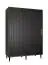 Elégante armoire à portes coulissantes avec deux barres de penderie Jotunheimen 102, couleur : noir -Dimensions : 208 x 150,5 x 62 cm (H x L x P)