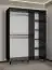 Armoire à portes coulissantes avec cinq compartiments Jotunheimen 54, couleur : noir - Dimensions : 208 x 250,5 x 62 cm (H x L x P)