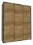 Armoire à portes battantes / armoire Selun 18, couleur : chêne brun foncé / gris - 197 x 166 x 53 cm (h x l x p)