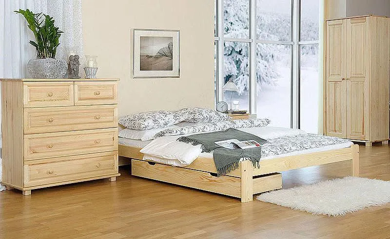 Lit Futon Pin 140 x 200 cm Naturel avec sommier à lattes Abbildung