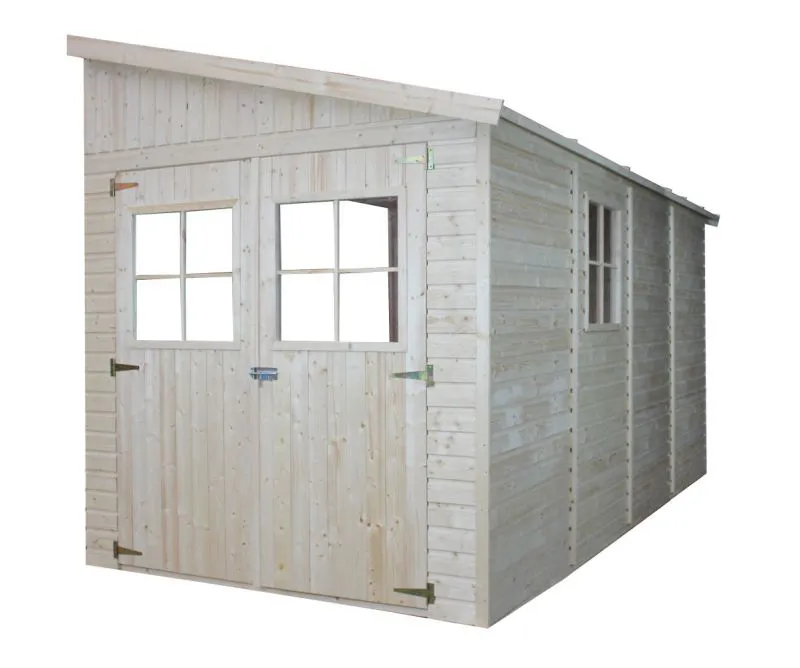 Abri de jardin adossé - 4,16 x 2,11 mètres, épaisseur des éléments 17mm