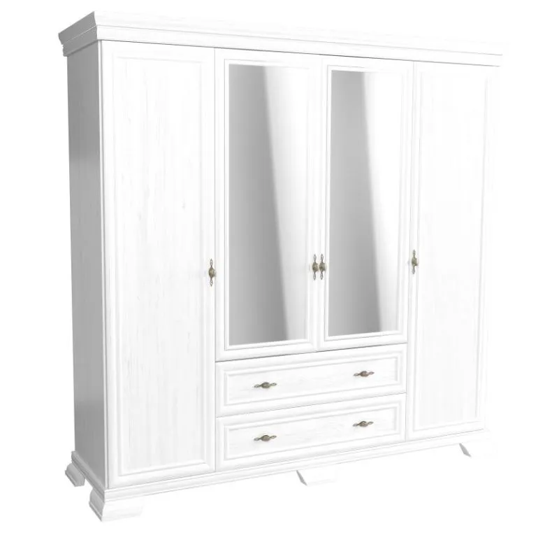 Armoire à portes battantes / Penderie Sentis 25, Couleur : Pin blanc - 211 x 208 x 62 cm (h x l x p)
