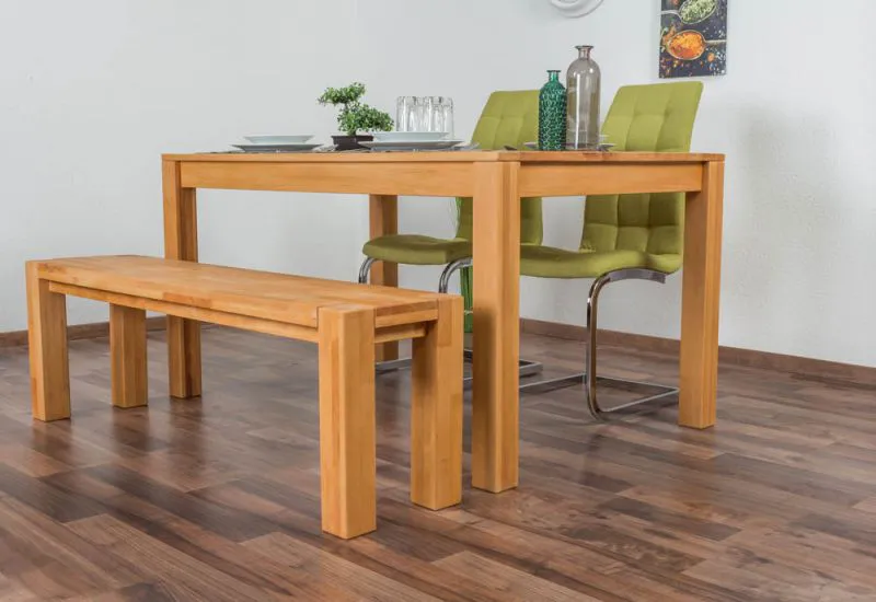 Table repas en hêtre massif huilé | Style naturel moderne | 140 x 90 cm | Wooden Nature 114