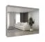 Armoire penderie Korab 146 blanche | 2,5 m de large | 5 portes miroir | 3 tringles | Portes battantes Soft-Close | Poignées noires