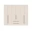 Grande armoire à six portes Neiafu 22, couleur : cachemire, dimensions : 224 x 272 x 56 cm, pieds réglables, deux tiroirs, pour chambre à coucher