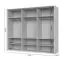 Armoire à deux portes vitrées et cadre LED Neiafu 76, couleur : cachemire, trois tringles, neuf étagères, dimensions : 224 x 272 x 56 cm