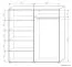 Penderie à portes coulissantes / armoire Cikupa 52, couleur : noyer / orme - Dimensions : 210 x 160 x 60 cm (H x L x P)