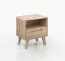 Ensemble de chambre à coucher - Ensemble B Engordany / 5 pièces / Couleur : Hêtre / Hêtre massif / Laqué / 2 tables de chevet / 1 lit double avec tête de lit haute / 1 commode / 1 armoire