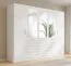 Armoire / 6 tiroirs / Couleur : Blanc / 2 portes battantes / 3 portes miroir / 2 tringles à vêtements / Dimensions : 250 x 58 x 200,5 cm / Armoire à portes battantes / Pour chambre à coucher