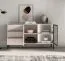 Buffet / Cachemire / Éclairage LED inclus / 3 tiroirs / Fonction push-to-open / 160 x 40 x 86 cm / 4 compartiments / Commode / 1 porte vitrée avec cadre en aluminium