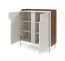 Commode / Couleur : Cachemire / Noyer Alba / 2 portes battantes / 3 compartiments / 103 x 42 x 110 cm / Finition de haute qualité / Fonction push-to-open / Pieds : métal