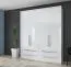 Armoire penderie portes battantes Siumu 30 avec cadre LED | Blanc & Blanc brillant | 226 x 187 x 60 cm