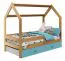 80 x 160 cm Lit pour enfant avec barrière anti-chute | incl. espace de rangement / tiroir  | Bois massif: Pin | Laqué Naturel | incl. Sommier à lattes  Abbildung