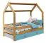 80 x 160 cm Lit pour petits enfants avec barrière anti-chute | incl. espace de rangement / tiroir  | Bois massif: Pin | Laqué Naturel | incl. Sommier à lattes  Abbildung