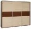 200 cm de large Armoire à portes coulissantes avec 3 portes | 6 casiers | 3 tringles à vêtements | Couleur: Noisette Abbildung