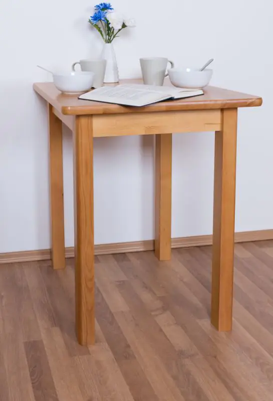 Table en pin massif couleur aulne Junco 227B (carré) - 100 x 60 cm